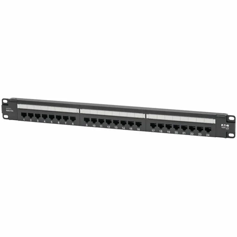 Eaton Corporation N252-P24 24-Port Cat6 PoE+ Rack-Mount Patch Panel