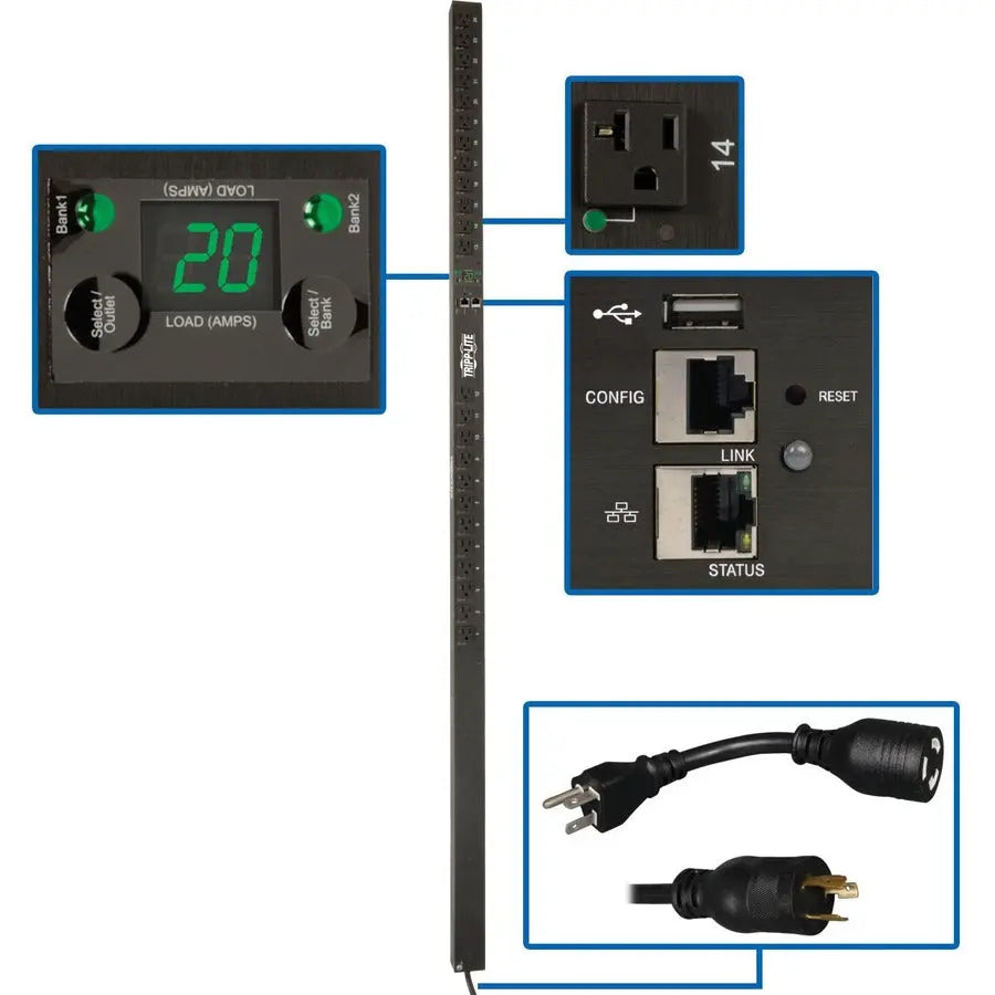 Eaton Corporation PDUMVR20NETLX 24-Outlet Rack-Mount Switched PDU with Remote Monitoring and Control