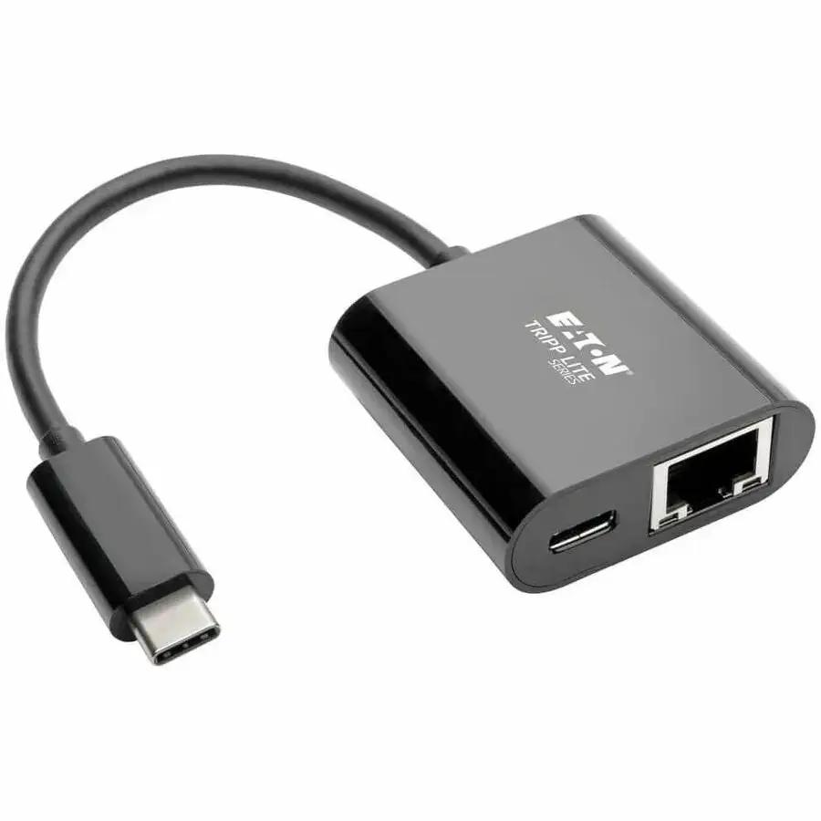 Eaton Tripp Lite Series USB-C to Gigabit Ethernet Adapter with 60W PD Charging – Thunderbolt 3, Black by Eaton Corporation