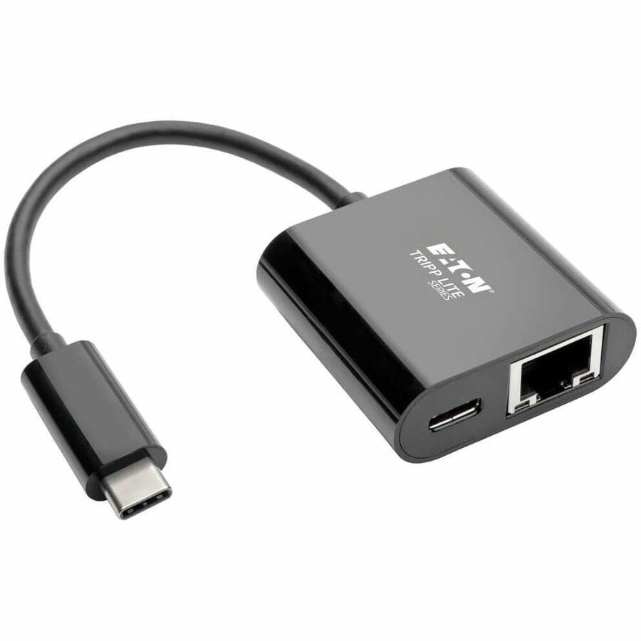 Eaton Tripp Lite Series USB-C to Gigabit Ethernet Adapter with 60W Power Delivery - Thunderbolt 3, Black