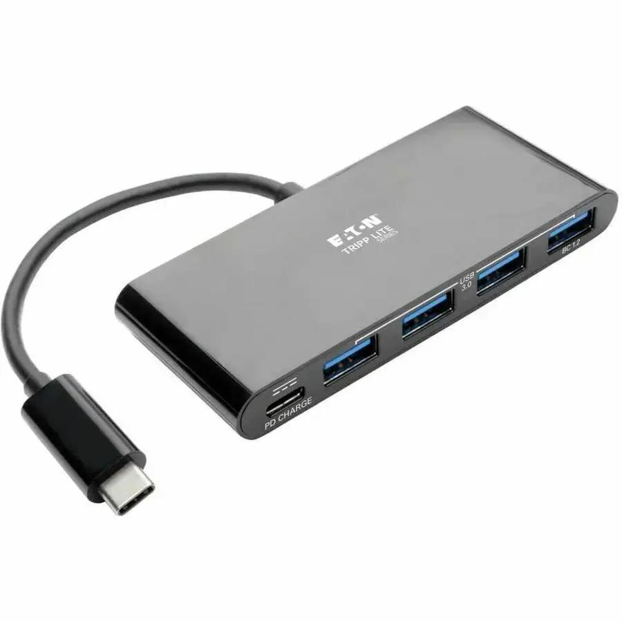 Eaton Tripp Lite Series 4-Port USB-C Hub with Thunderbolt 3 and Power Delivery - Black by Eaton Corporation