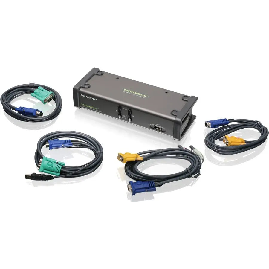 IOGEAR MiniView GCS1742 2-Port Dual View KVM Switch for Dual Monitor Control and USB Sharing