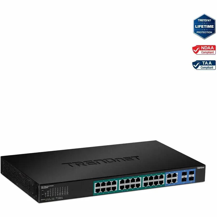 TRENDnet TPE-5028WS 28-Port Gigabit Web Smart PoE+ Switch with 370W Power Budget by TRENDnet