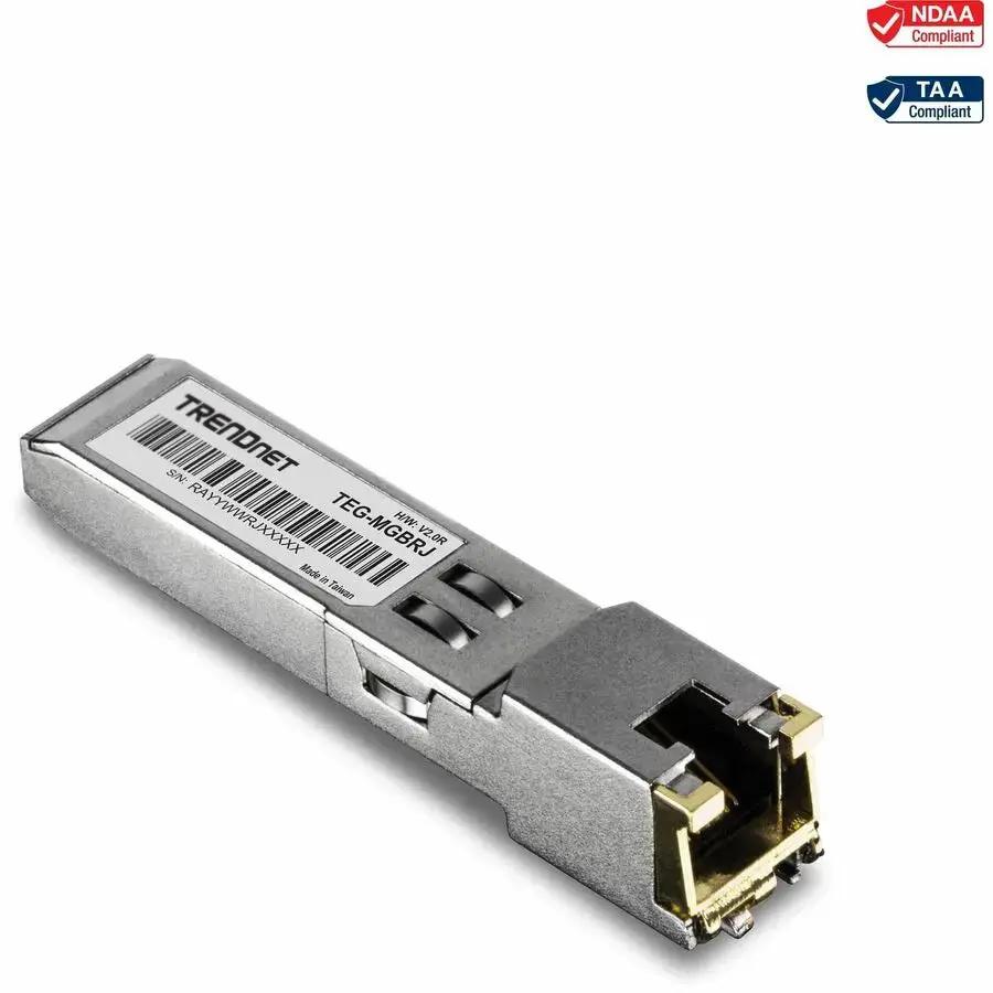 TRENDnet TEG-MGBRJ 1000BASE-T RJ-45 Copper SFP Module for Gigabit Ethernet by TRENDnet