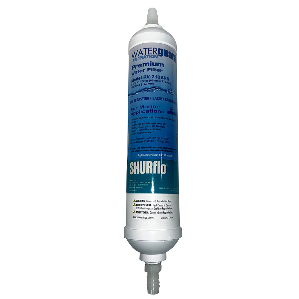 Shurflo by Pentair 11 City Water Entry In-Line Filter with 1/4 Inch Barb Fittings