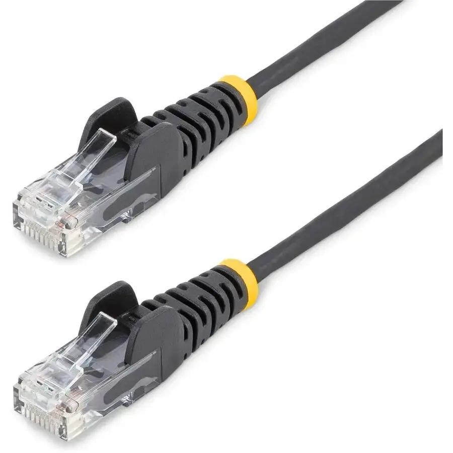 StarTech.com 1 ft Cat.6 Slim Patch Network Cable - Black, Gigabit Ethernet, 28 AWG, LSZH - N6PAT1BKS by StarTech.com