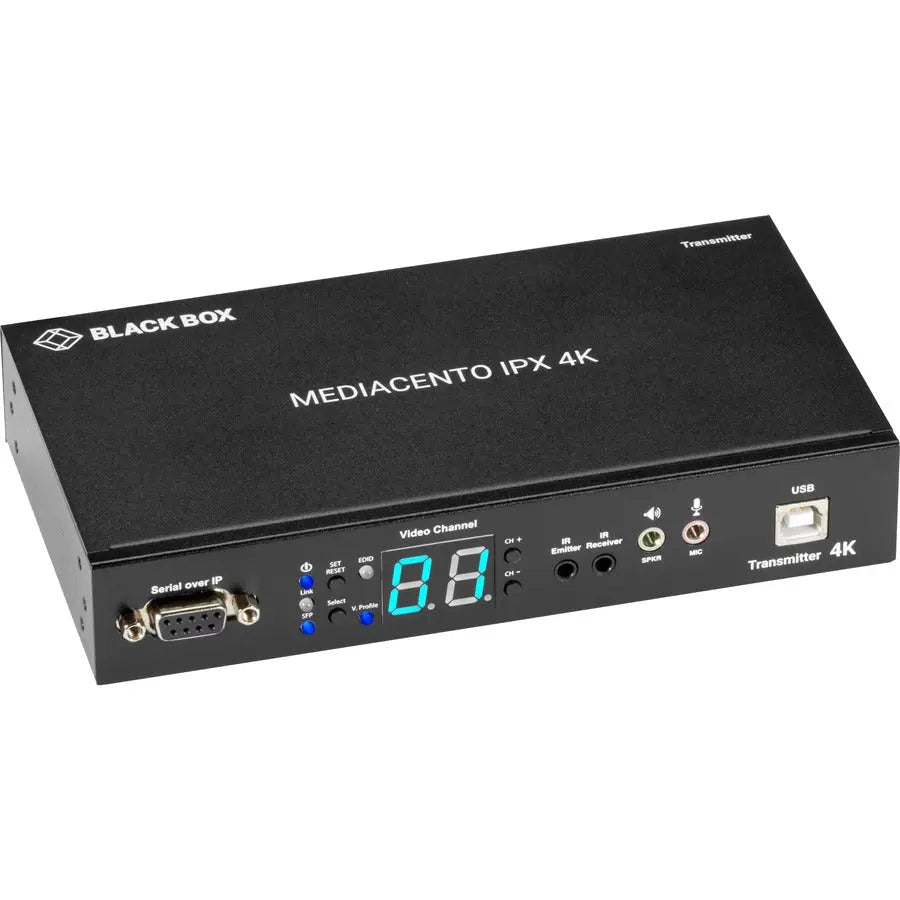 Black Box MediaCento IPX 4K HDMI Transmitter - USB, Serial, IR, Audio for High-Quality Video Distribution