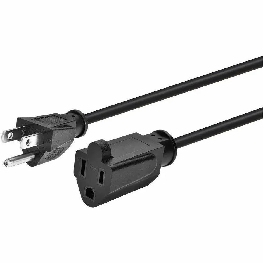 Monoprice NEMA 5-15P to NEMA 5-15R 6 ft Power Extension Cord - 16AWG, 13A/1625W, Black