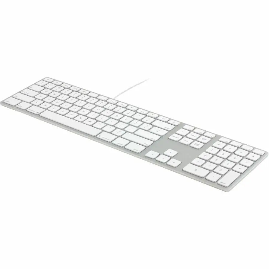 Matias Wired Aluminum Keyboard for Mac - Silver with USB-C Adapter and Numeric Keypad