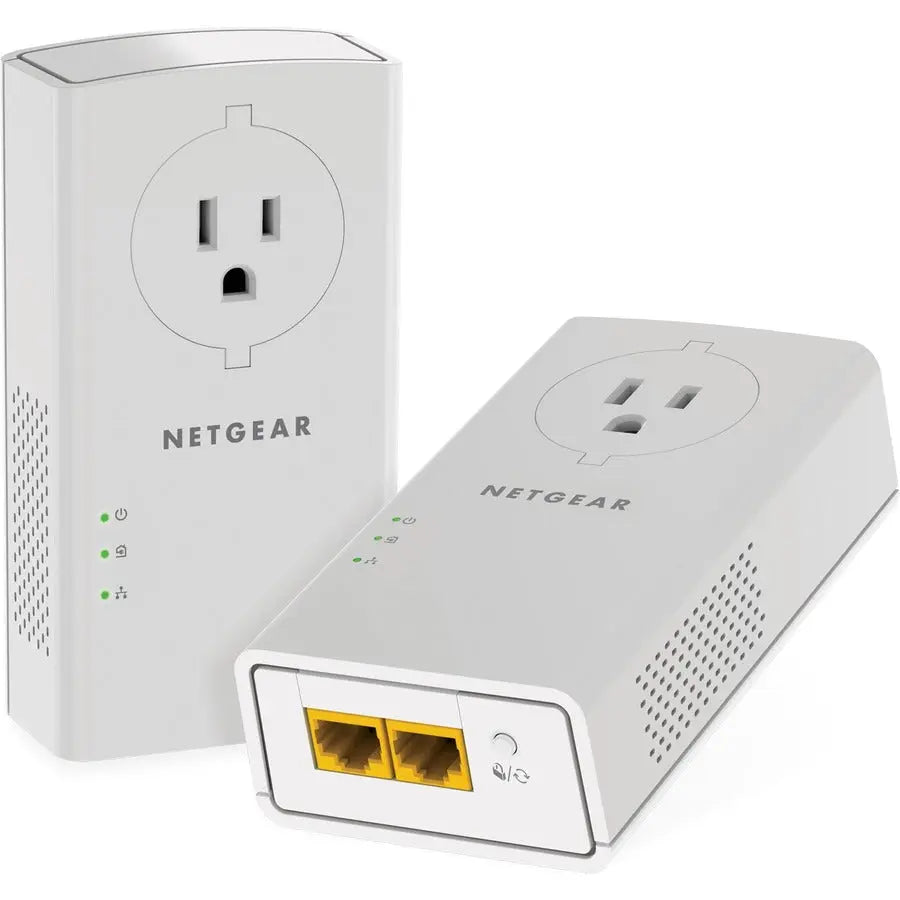 Netgear Powerline 2000 + Extra Outlet - High-Speed Ethernet Extension for Smart TVs, Gaming, and Streaming