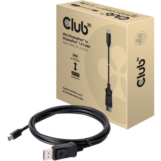 Club 3D CAC-1115 Mini DisplayPort to DisplayPort 1.4 HBR3 Cable, M/M