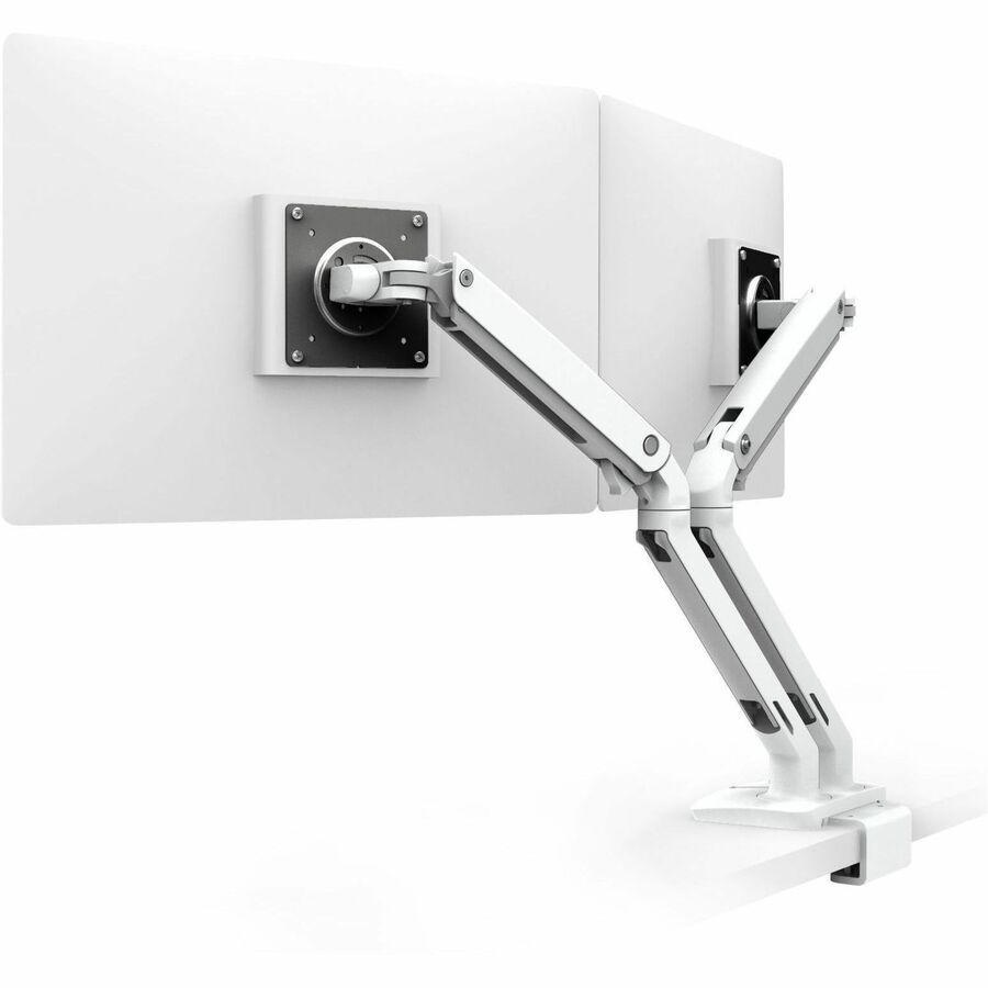 Ergotron MXV Desk Dual Monitor Arm (White) with Under Mount C-Clamp