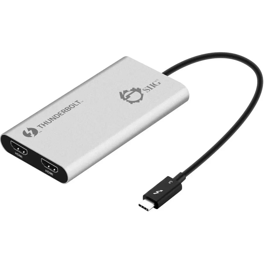 SIIG Thunderbolt V3 to Dual HDMI Adapter - HDMI 2.0 for Mac and Windows