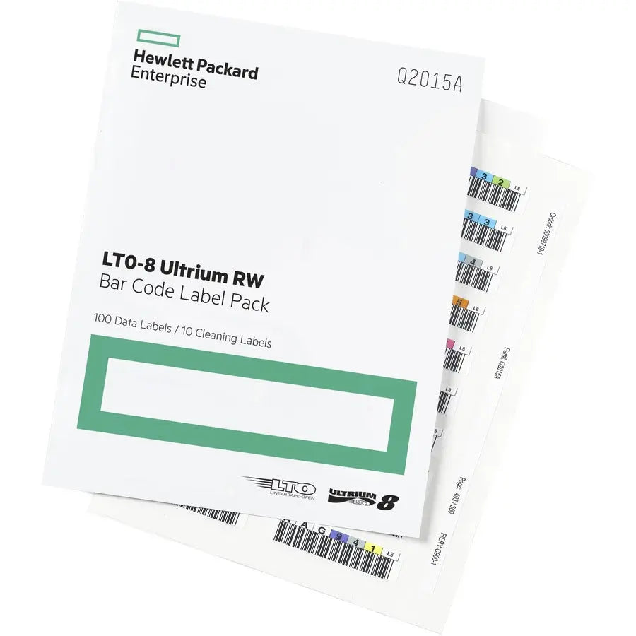HPE LTO-8 Ultrium Re-writable Bar Code Label Pack Q2015A by Hewlett Packard Enterprise