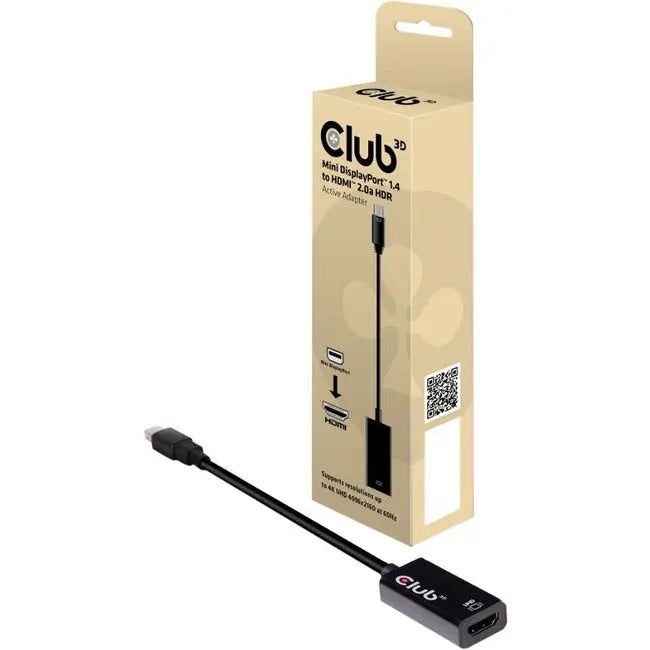 Club 3D Mini DisplayPort 1.4 to HDMI 2.0a HDR Converter - Supports 4K60Hz & HDR Video
