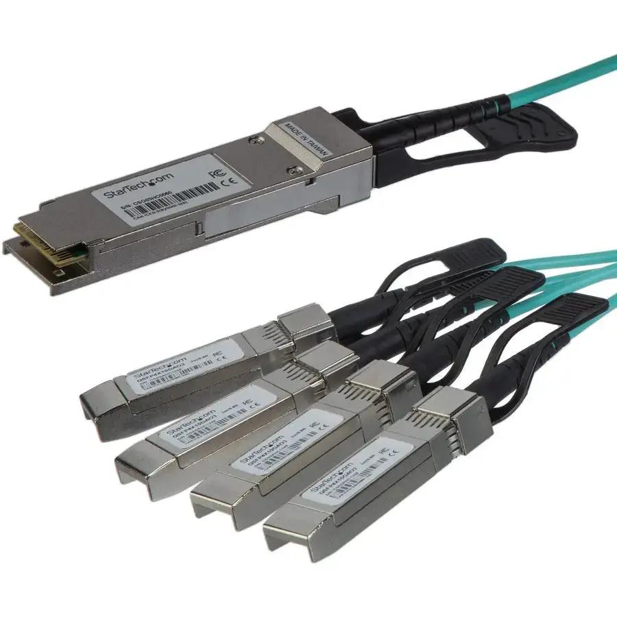 StarTech.com QSFP+ to 4x SFP+ Active Optical Breakout Cable, 15m (49ft) - Cisco Compatible QSFP-4X10G-AOC10M by STARTECH.COM