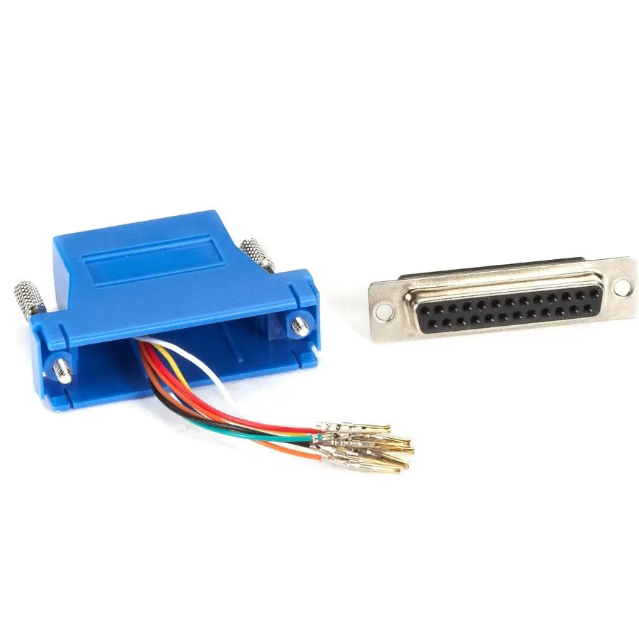 Black Box FA4525F-BL Modular Adapter Kit - DB25 Female to RJ45 Female, Blue
