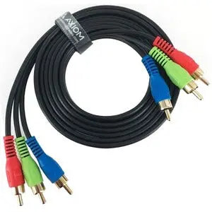 Axiom 3-RCA Component Video Cable (6 ft) - High-Quality Analog Video Connection