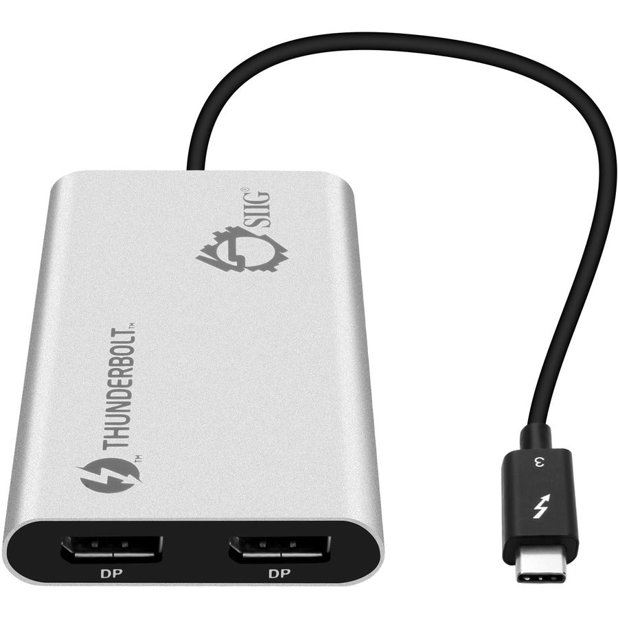 SIIG Thunderbolt V3 (USB-C) to Dual DisplayPort Adapter - 4K@60Hz, Model JU-TB0014-S1
