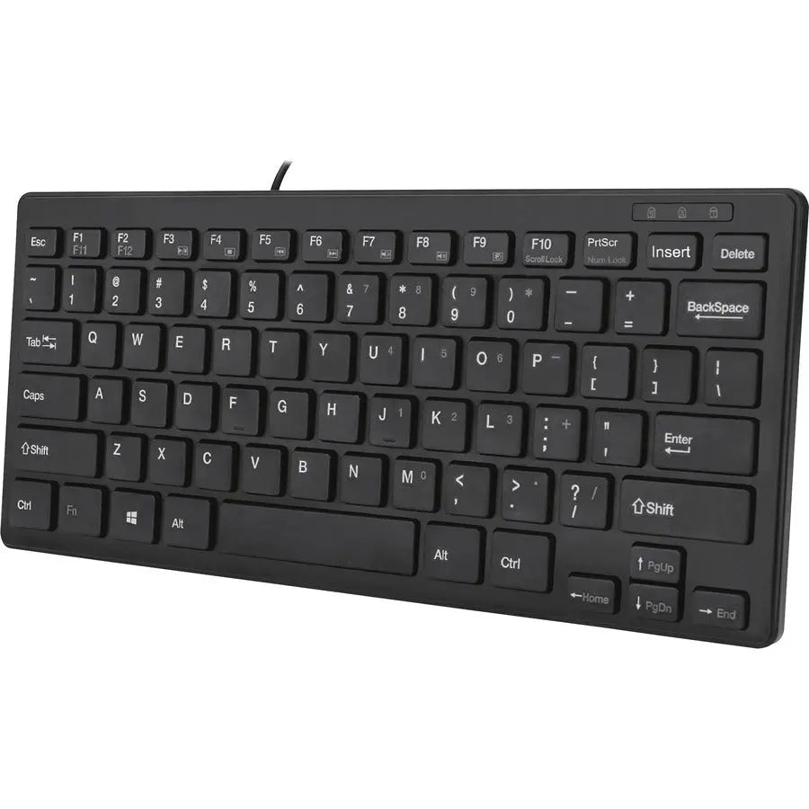 Adesso SlimTouch Mini Keyboard AKB-111UB - Compact 78-Key USB Keyboard with Numeric Keypad and Multimedia Hot Keys