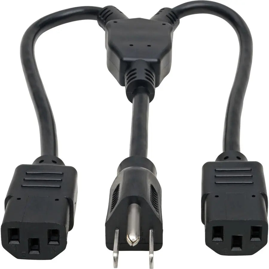 Eaton Tripp Lite Series P004-18N-2C13 C14 to C13 Splitter Cord for Power Distribution