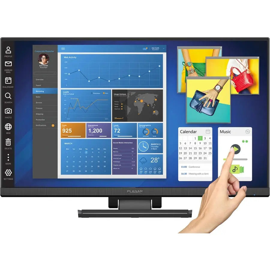 Planar Helium PCT2435 24-Inch Touch Screen Monitor with Full HD Resolution and Multi-Touch Capability