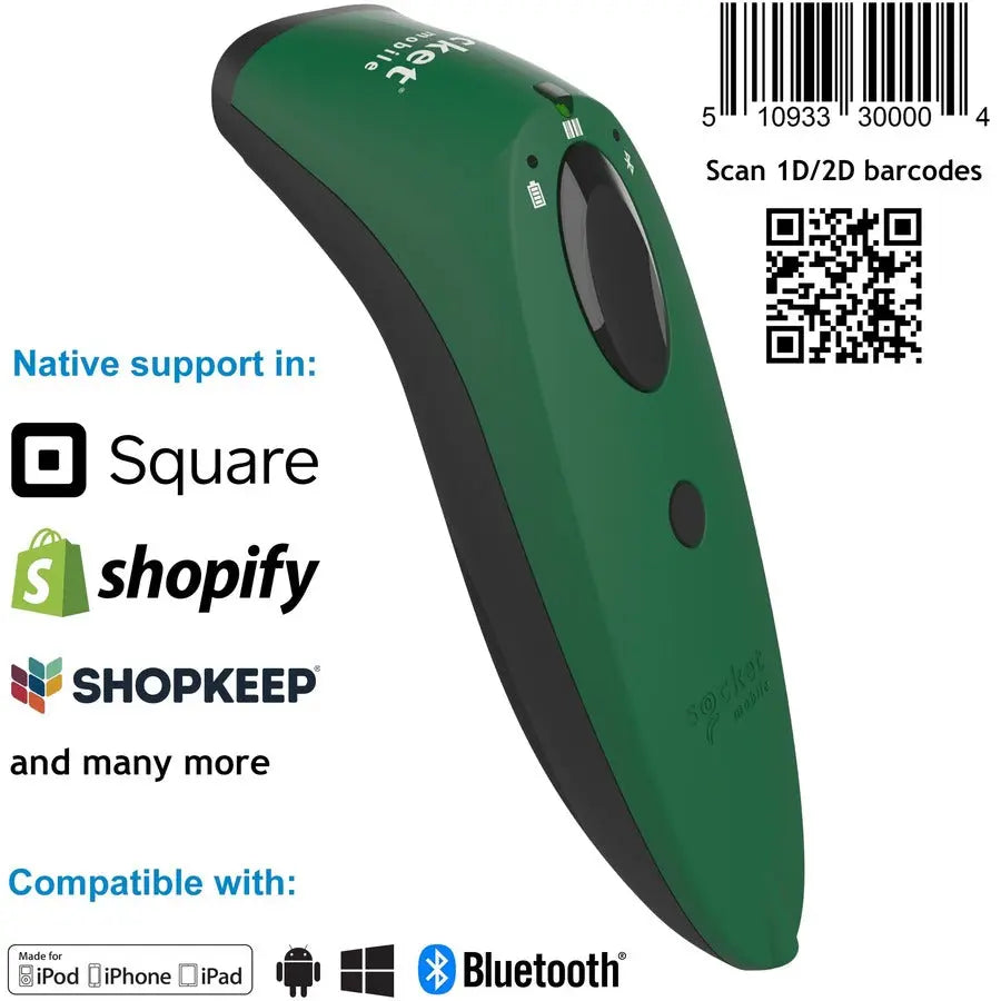 Socket Mobile SocketScan® S740 Handheld Bluetooth Barcode Scanner - Green