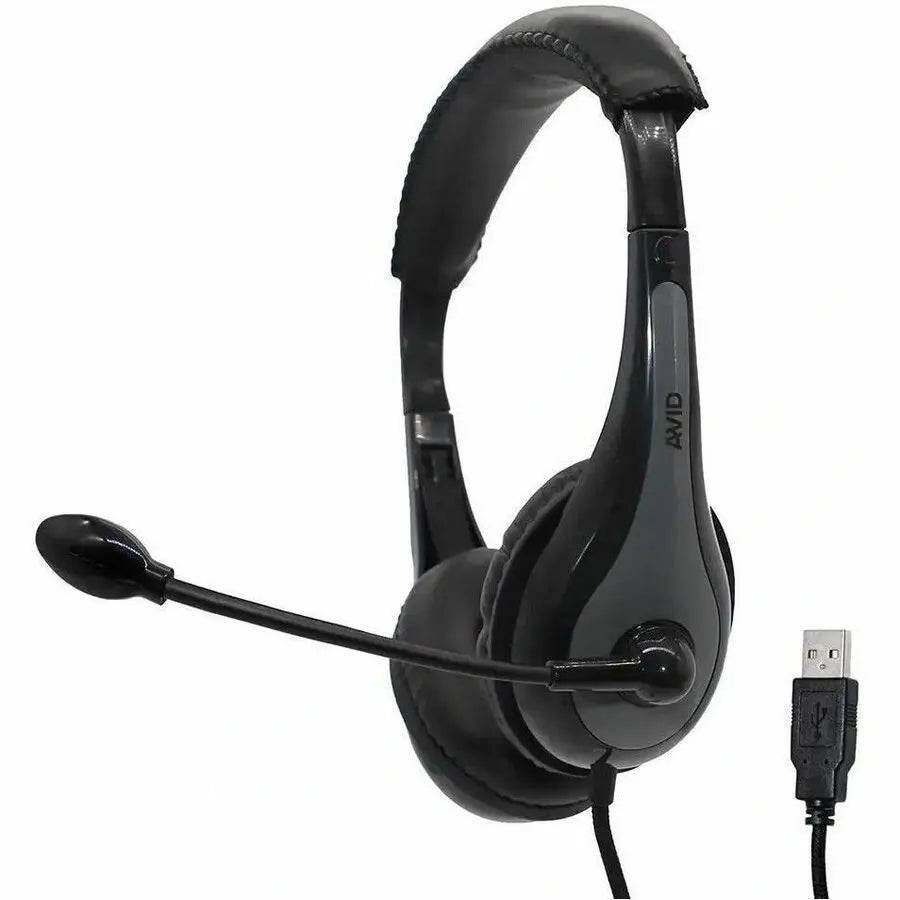 AVID Education AE-39 USB Headset with Microphone – Comfortable, Durable Classroom Audio Solution in Gray