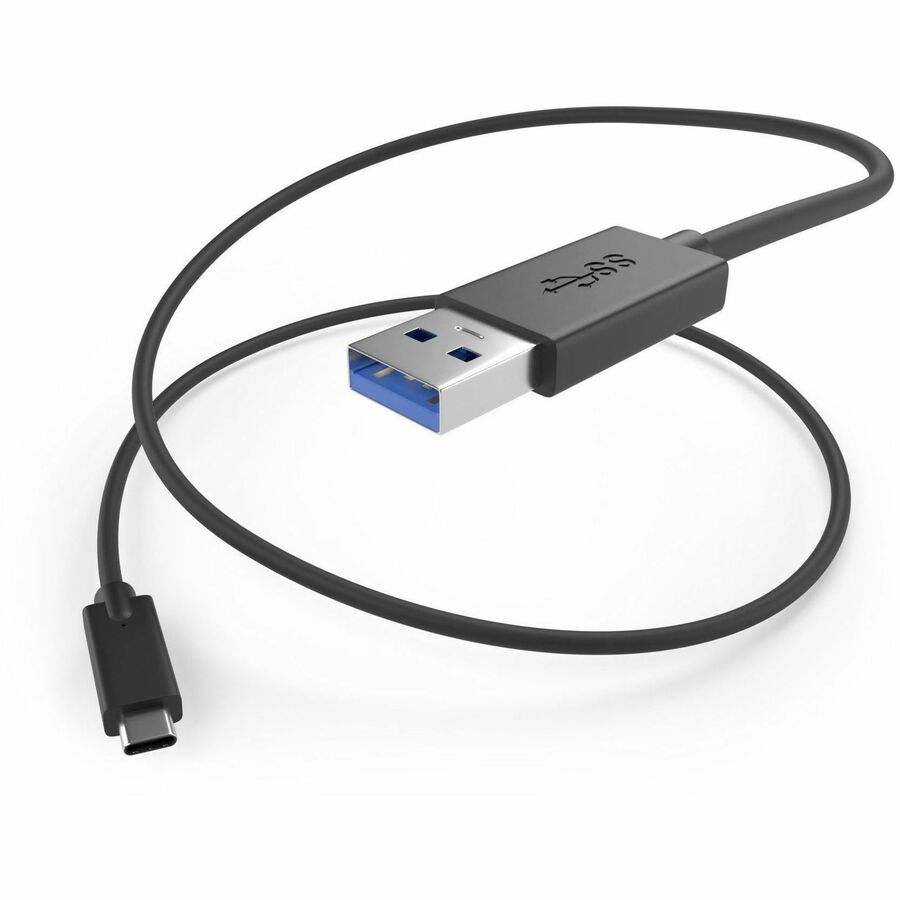 Unirise USB Type C to USB 3.0 A Male Data Transfer Cable - Black