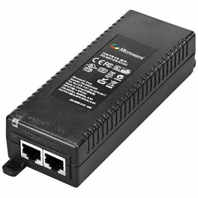 Microchip PD-9001GR PoE Injector with Power Cord – 30W High Power Gigabit Midspan for Network Devices and Cameras