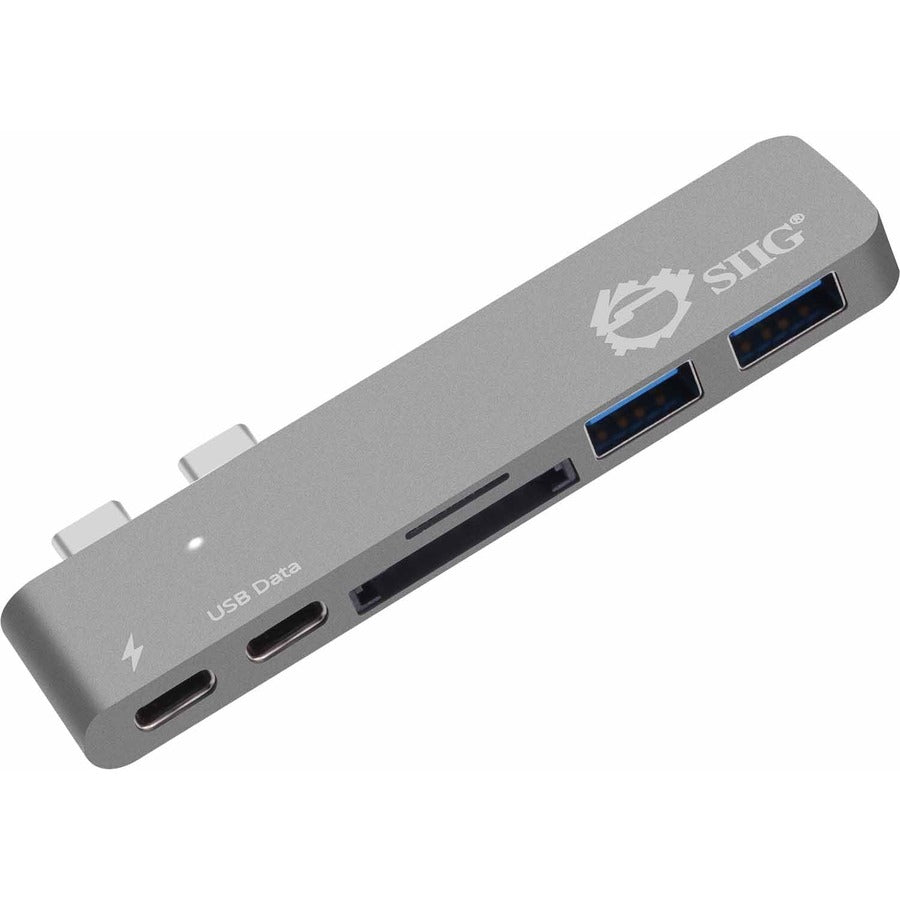 SIIG Thunderbolt 3 USB-C Hub with Card Reader & Power Delivery - Space Gray