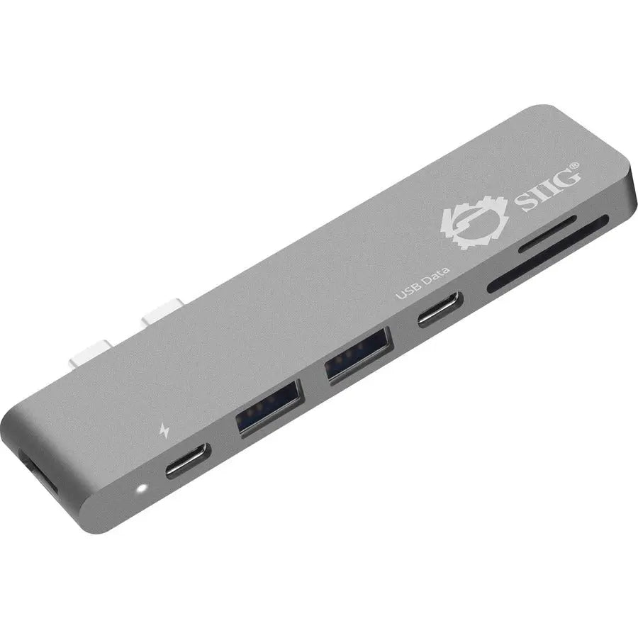 SIIG Thunderbolt 3 USB-C Hub HDMI with Card Reader & Power Delivery – Space Gray