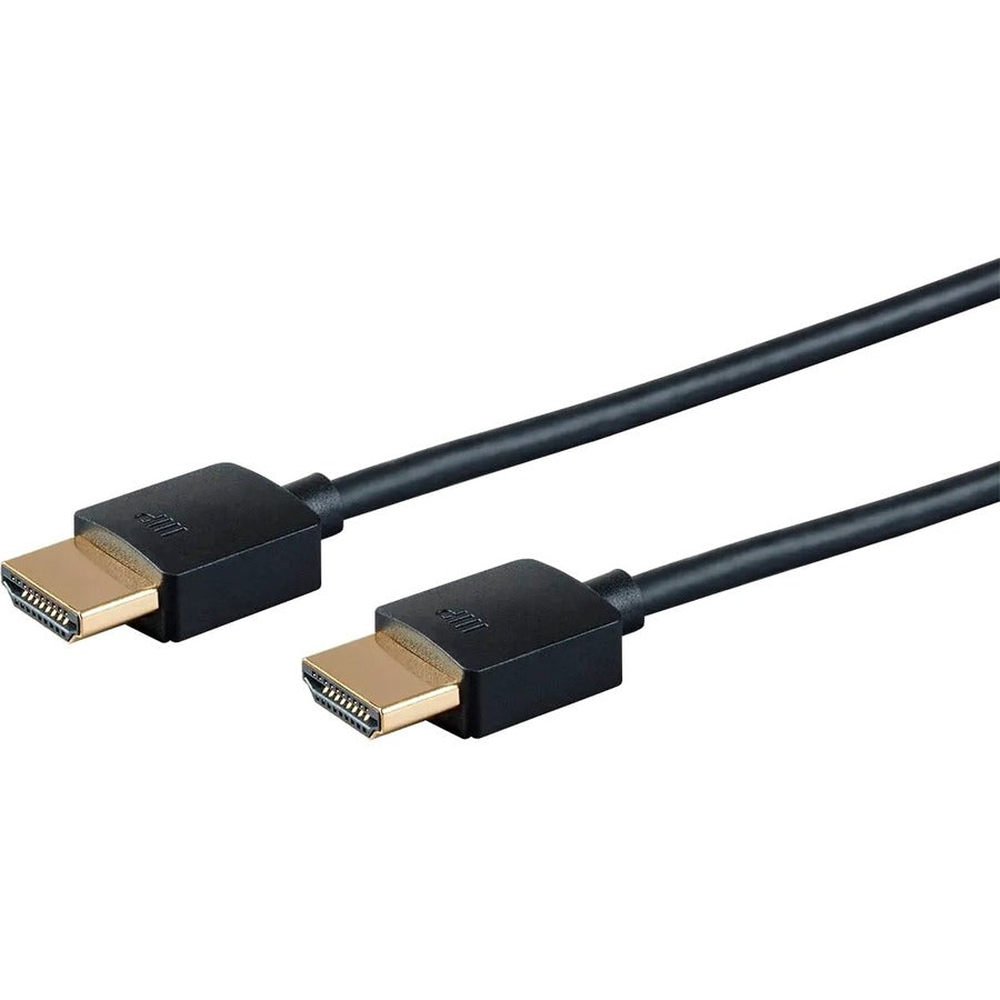 Monoprice 4K Slim Certified Premium High Speed HDMI Cable 1ft - 18Gbps, Black