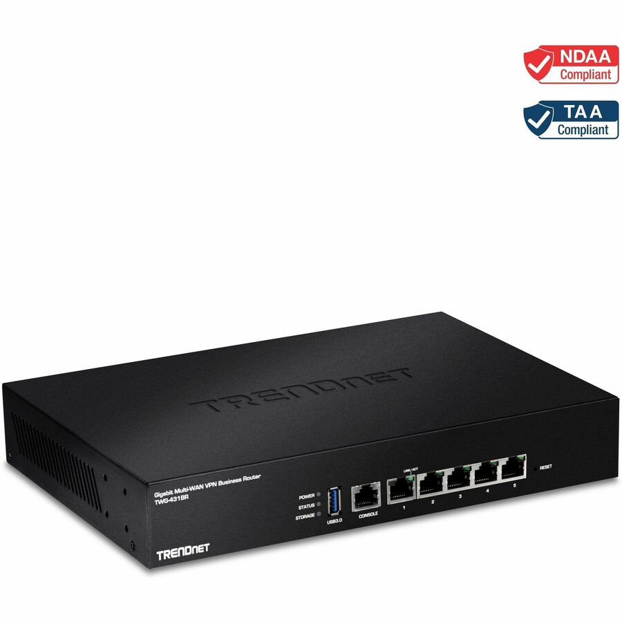 TRENDnet TWG-431BR Gigabit Multi-WAN VPN Business Router with Load Balancing and High Availability