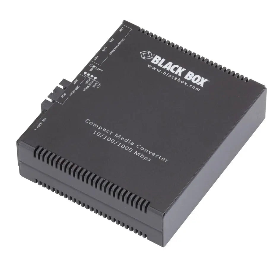 Black Box LGC5152A Compact Gigabit Ethernet Single Mode Fiber Media Converter with SC Connectors
