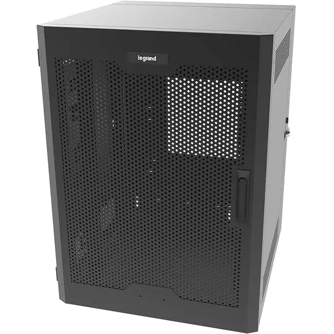 LEGRAND SWM12RUPD-26-26 12U Wall Mount Swing-Out Cabinet with Perforated Door - Black