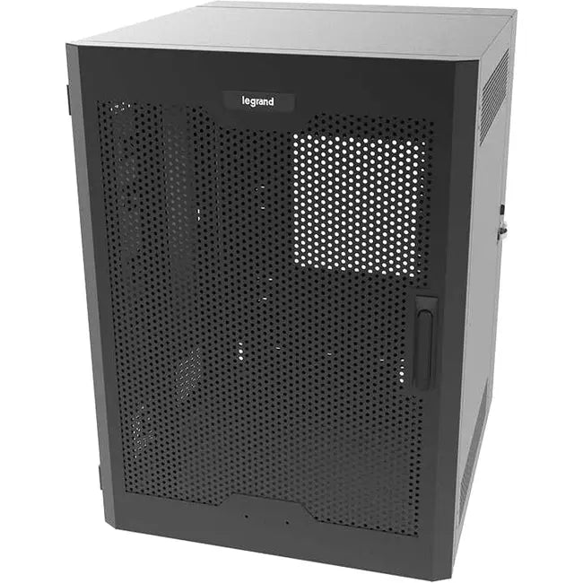 Legrand SWM Series 18U Wall Mount Swing-Out Network Cabinet with Perforated Door - Black