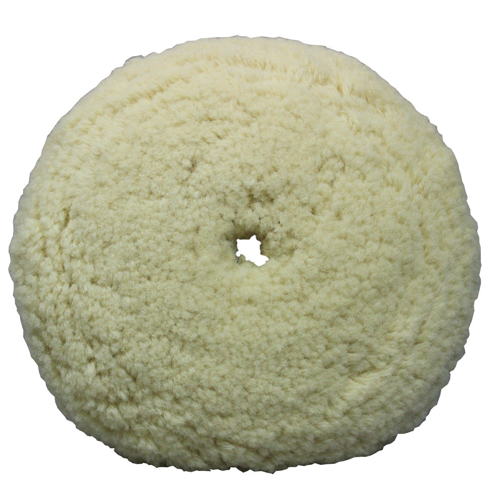 Presta White Wool Aggressive Cutting Pad - 9 Inch Heavy-Duty Polishing Pad