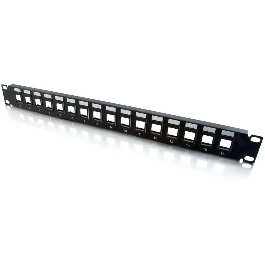 C2G 16-Port Blank Keystone Multimedia Patch Panel for 19-Inch Racks