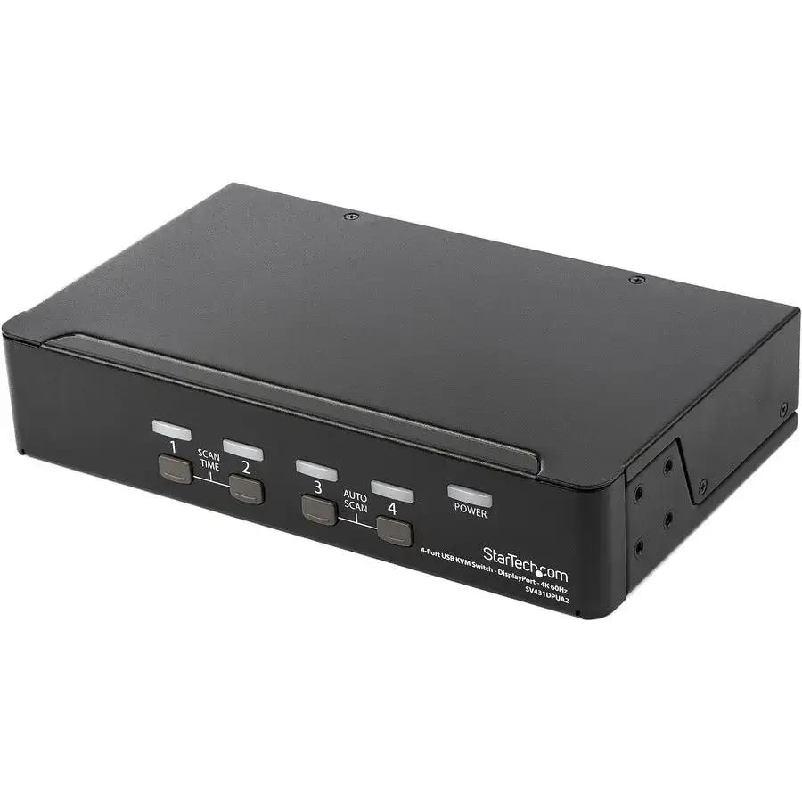 StarTech.com 4-Port DisplayPort KVM Switch - 4K 60Hz UHD DP 1.2 with USB Hub and Audio by StarTech.com