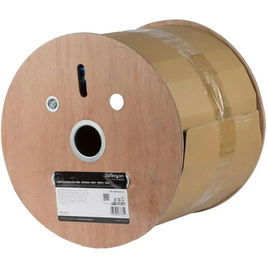 StarTech.com Bulk Cat6a S/FTP Ethernet Cable - 1000 ft. Riser Rated with Gold Connectors by StarTech.com