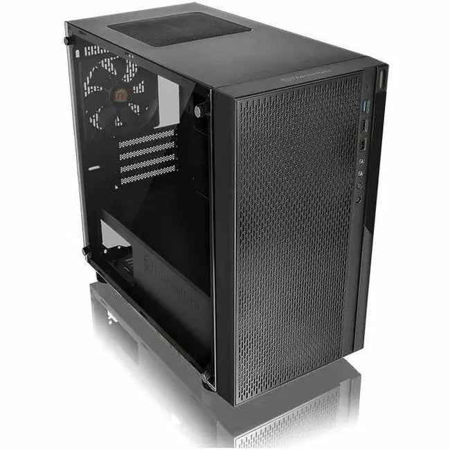 Thermaltake Versa H18 Tempered Glass Micro Case – Supports Micro ATX, AIO Cooling, Blue