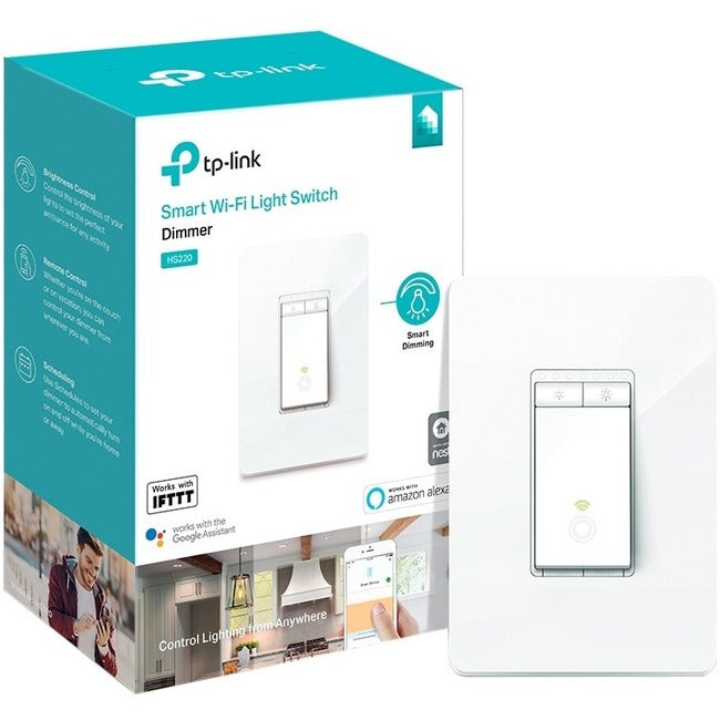 TP-Link Kasa Smart HS220 Wi-Fi Light Switch and Dimmer – Compatible with Alexa, Google Assistant, and Cortana