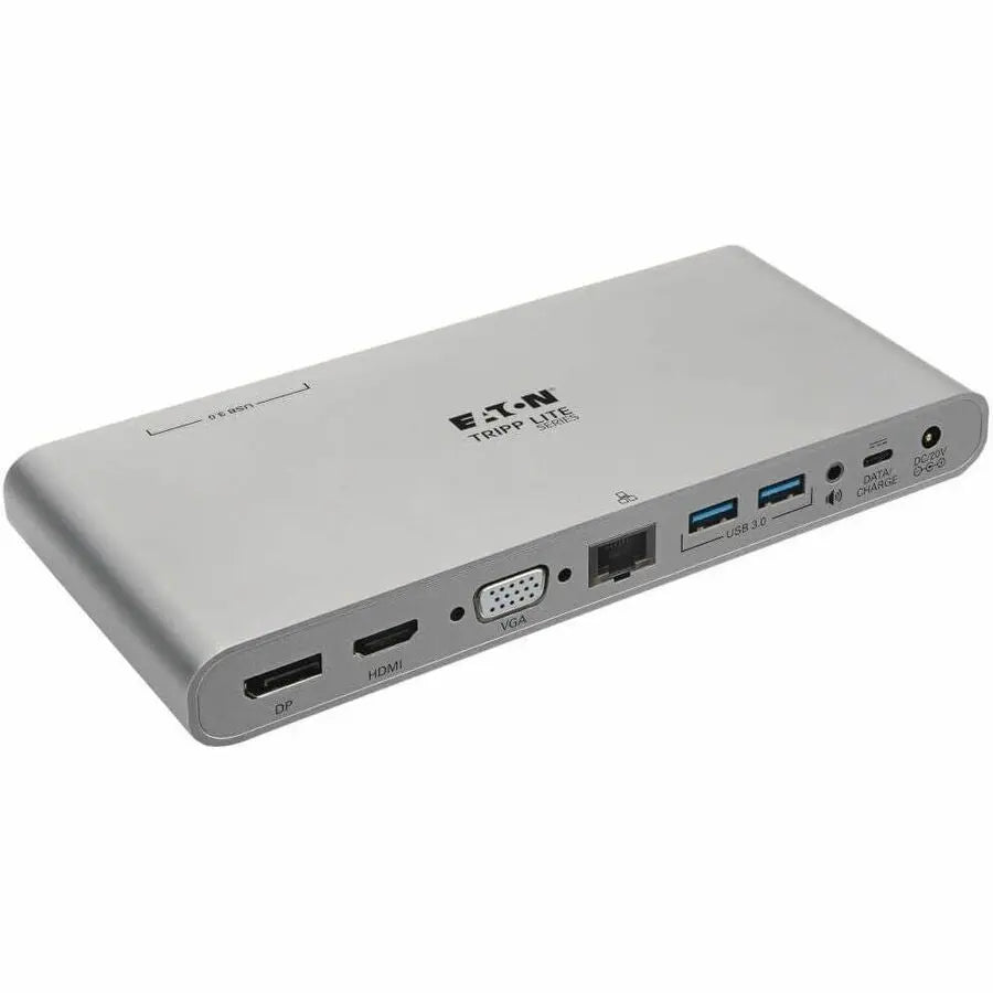 Eaton Tripp Lite Series U442-DOCK4-S USB-C Docking Station with 4K HDMI, DisplayPort, VGA, Gigabit Ethernet, USB 3.0, and 100W Power Delivery