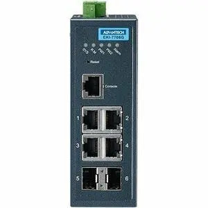 Advantech EKI-7706G-2FI 4 Gigabit Ethernet + 2 SFP Managed Switch for Industrial Networking