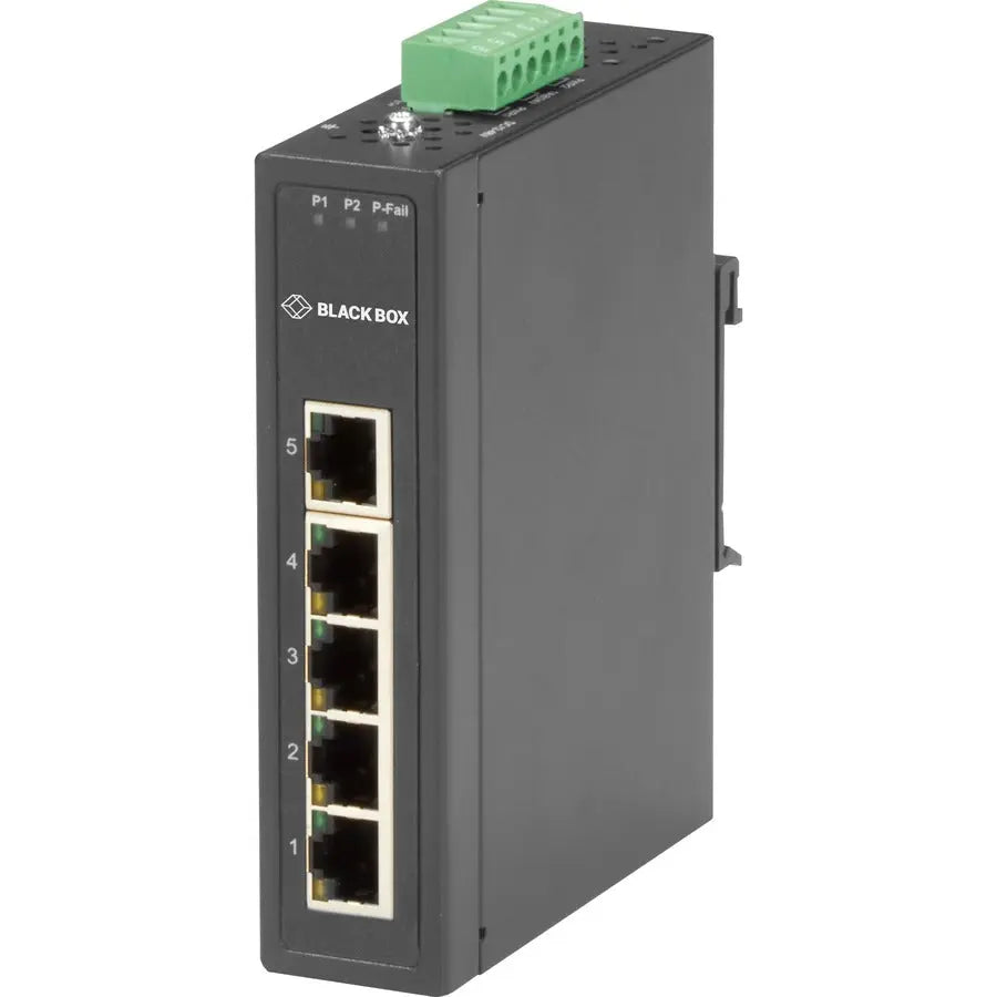 Black Box LBH3050A Industrial 10/100 Mbps Ethernet Switch - Unmanaged, Extreme Temperature, 5-Port
