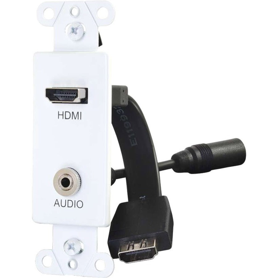 C2G HDMI and Audio Pass Through Wall Plate - White - Part 39872