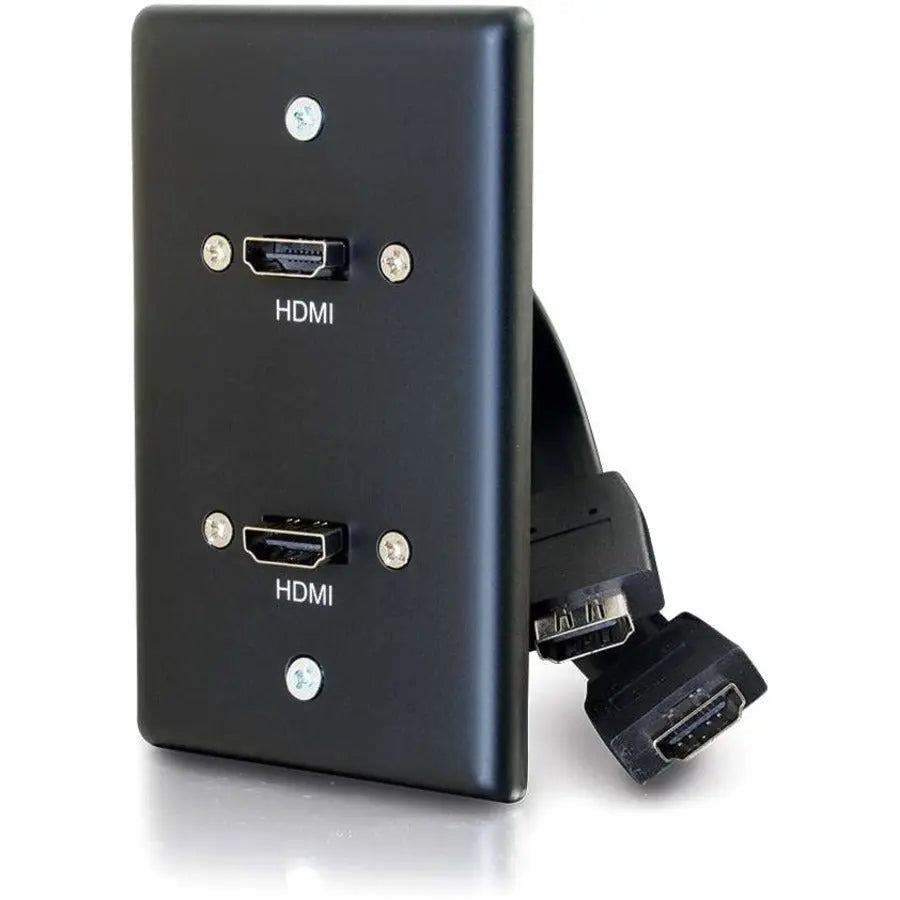 Legrand Group C2G 39879 Single Gang Dual HDMI Pass Through Wall Plate – Black