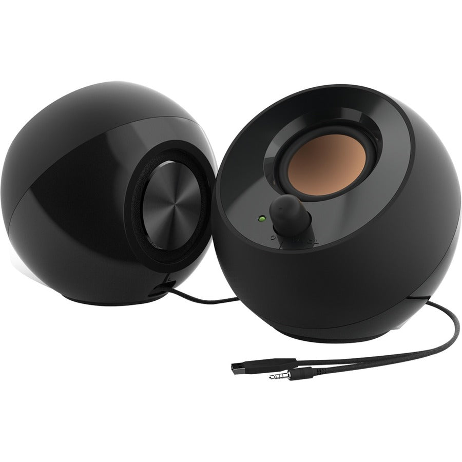 Creative Pebble 2.0 USB Desktop Speakers - Compact Black Stereo System with Enhanced Audio