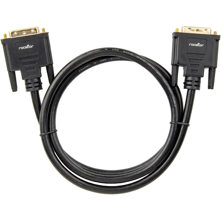 Rocstor Y10C186-B1 3 ft DVI-D Single Link Cable – Male to Male Digital Video Connection